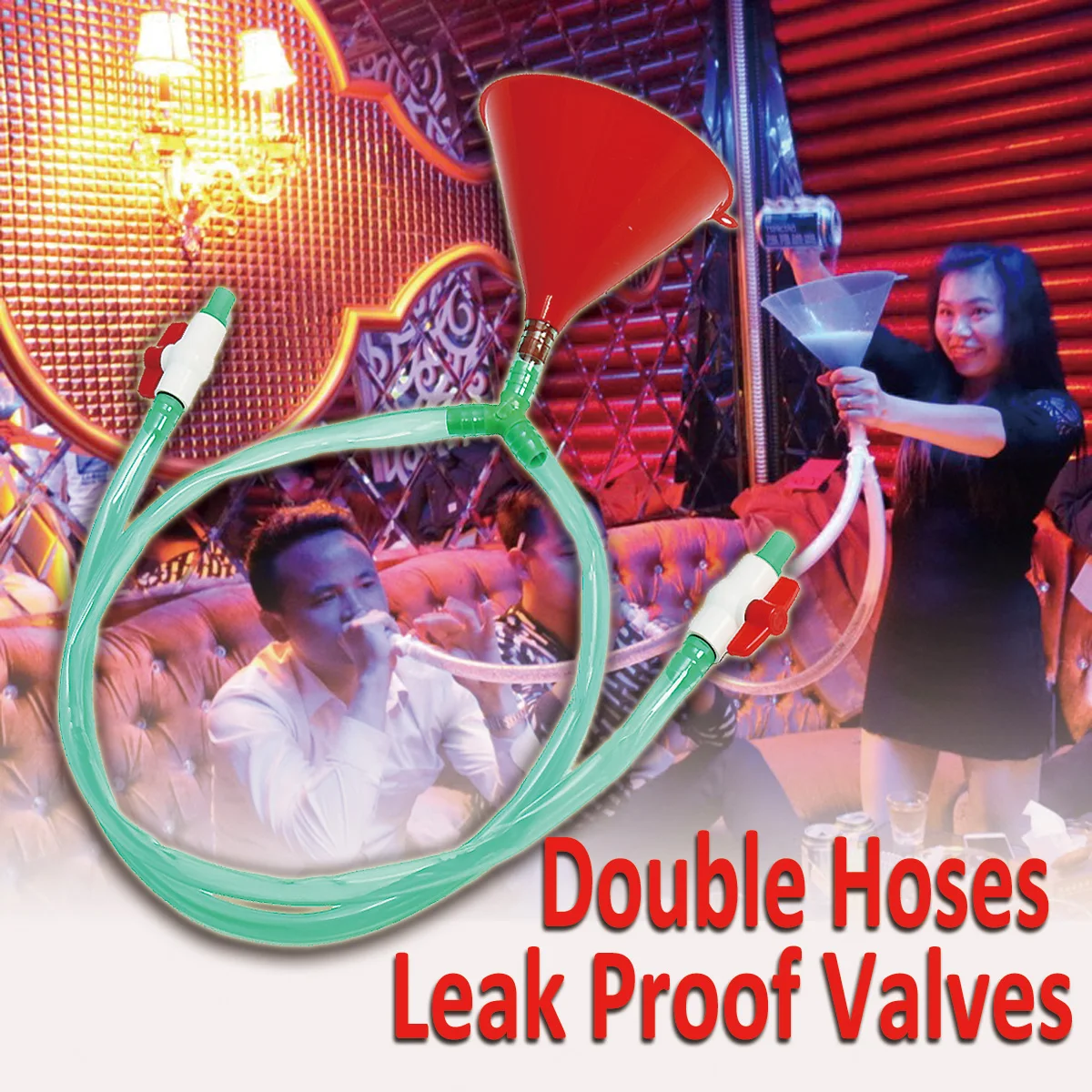 Plastic Filling Funnel Beer Funnel Wine Pipe Tube Leak Proof Valves