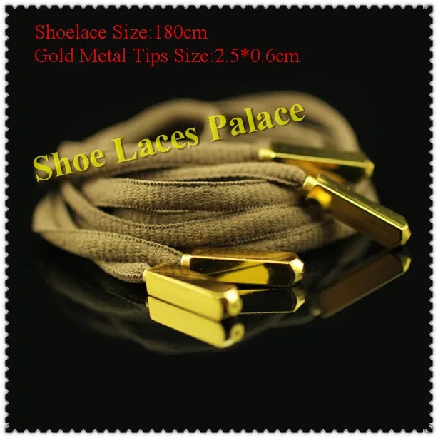 Buy 2018 Gold Aglets Shoelace Shoe Lace 1.8m Skatig Bootlace Oval Shoe Lacet