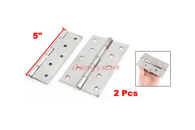 

Best Promotion Wholesale Price 2 Pcs Silver Tone Stainless Steel Home Furniture Door Hinge 5" Long