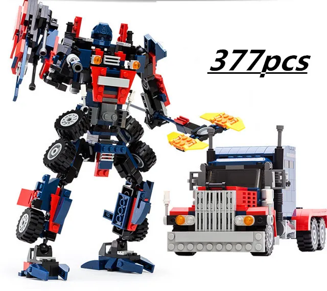 

3style 2 in 1 Building Blocks Assembly Deformation Robot Car Child Boy Toy Compatible with Legoings