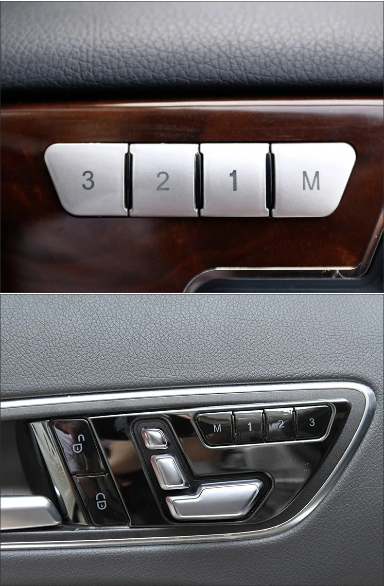 Автомобильный Стайлинг сиденья Кнопка регулировки переключатель Крышка для Mercedes Benz W204 W205 W212 W218 X204 X166 C E GLK GL ML класс авто аксессуары