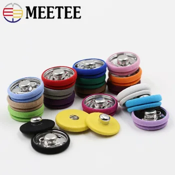 

Meetee 20pcs 15-25cm Round Cloth Fabric Covered Snap Buttons Invisible Press Button DIY Coat Fasteners Buckle Sewing Accessories