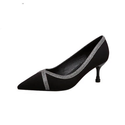 

2019 new summer net red Korean version of the wild banquet high heels women autumn and winter 5cm stiletto single shoes women's