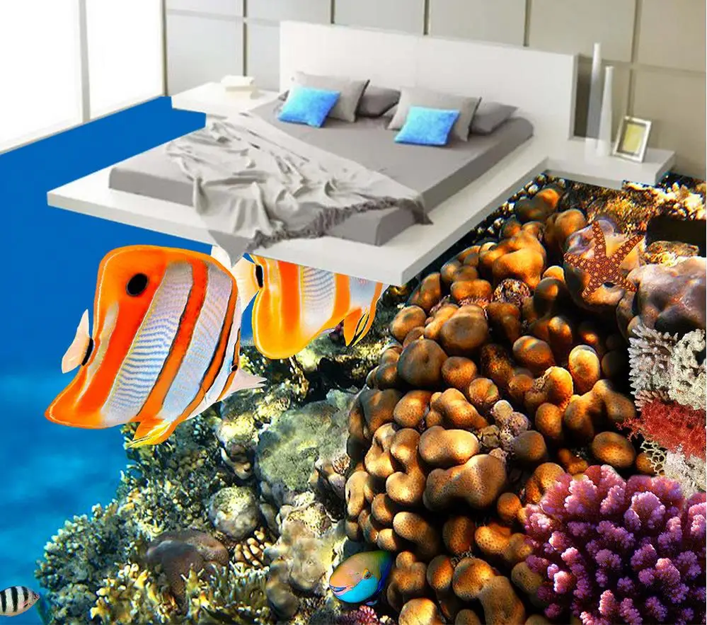 Ocean Bathroom 3d wallpaper floor 3D room wallpaper floorHome