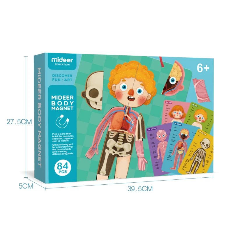 Детские магнитные 3d Обучающие игрушки-пазлы для детей, магнитные игрушки для распознавания тела, магнитные обучающие средства 84 шт