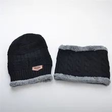 Шапочка-шарф, вязаная шапка, теплая толстая зимняя шапка для мужчин и женщин, хлопковая шапочка унисекс, вязаные шапки