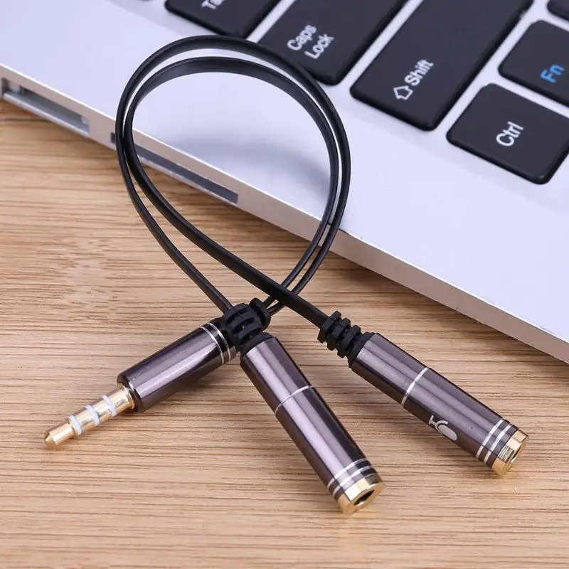 

for PC Notebook Laptop 2in1 3.5mm Stereo Audio Male to 2 Female Headphone Microphone Y Splitter Audio Cable Cord Wire Adapter