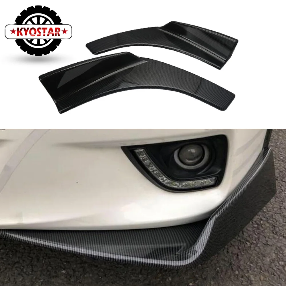 2pcs Winglet Type 3 style Car Front Deflector Spoiler Splitter Diffuser Bumper