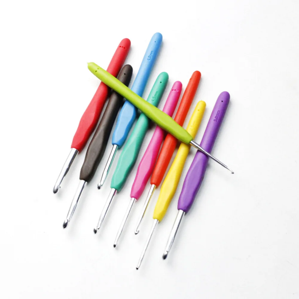 9Pcs/Set New Cushion Grip Crochet Hooks Clover Touch Knitting Needles