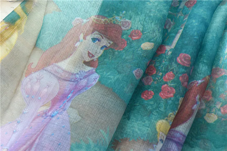 Розовая Толстовка для девочки с рисунком занавески с принцессой для детей голубые шторы для Спальни Ткань для девочки комната готовой ночные шторы AG107& 3