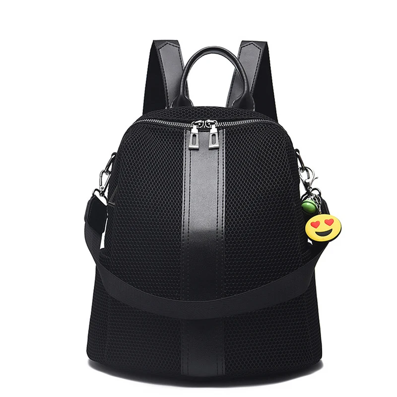 Female Travel Backpack Famous Brand College Lock Zipper Nylon Black Preppy Style School Bags For Teenagers Mochila Schoolbag