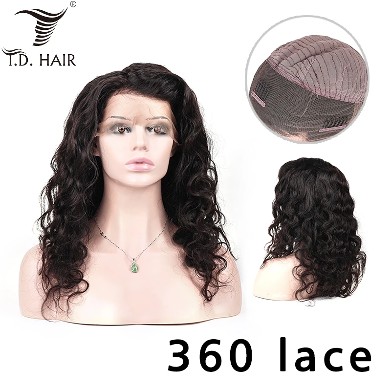 

Brazilian 360 Lace Wig Human Hair Body Wave Wig with Pre Plucked Baby Hair for Women tdhair Bleached Knots Adjustable Belt