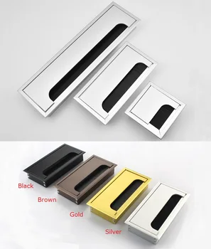 

Aluminum Alloy Table Desk Rectangle Wire Cable Grommet Hole Cover Outlet Port 1pcs