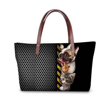 

3D French Bulldog Women Large Cross-body Bags Casual Shoulder Handbag Bolsa Feminina Woman Messenger Bag Female Tote