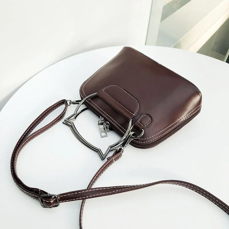 Nouveau Chat Shell Sac Femmes Messenger Sacs Petit Sacs A Bandouliere Vintage Huile Cire Pu Sacs A Main En Cuir Printemps Double Zipper Sac Dames Aliexpress Baggages Et Sacs
