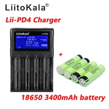 1 шт. LiitoKala lii-PD4 ЖК-дисплей 3,7 в 18650 21700 батарея зарядное устройство + 4 шт. 3,7 в 18650 3400 мАч INR18650 34B литий-ионный перезаряжаемые батареи