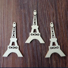 50 шт. форма Эйфелевой башни деревянная Закладка подарочные этикетки ручной работы DIY креативная Цена Этикетка деревянные бирки с пеньковой веревкой 5,9x3,4 см