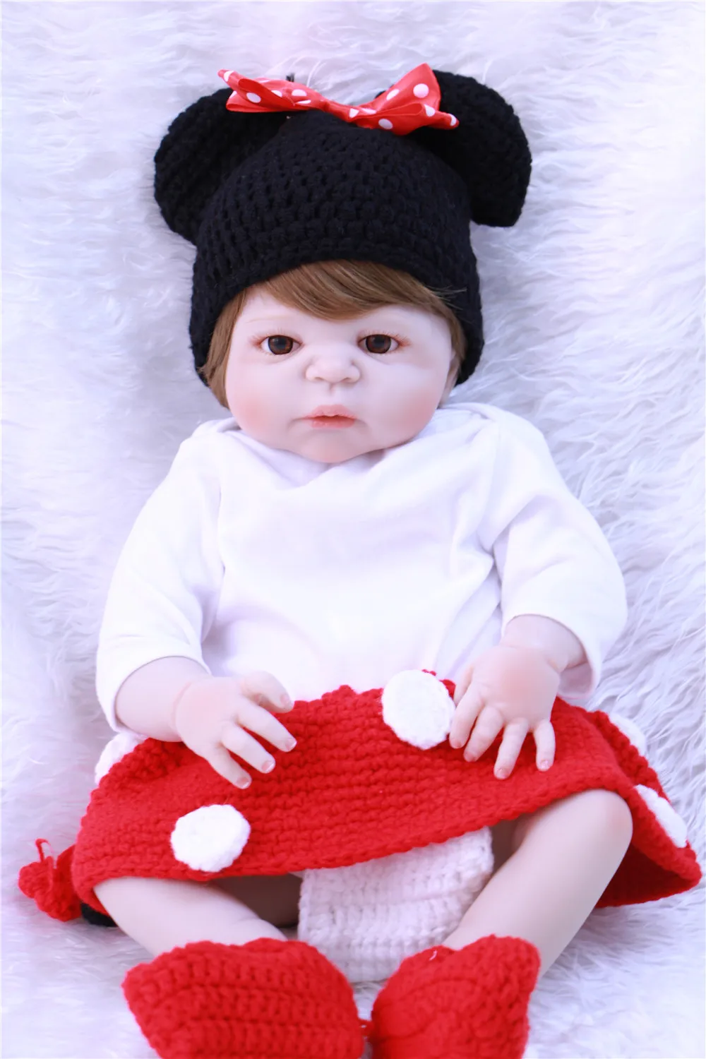 

Full body silicone reborn babies dolls 22" realistic newborn girl dolls reborn fashion children gift dolls bebe alive reborn