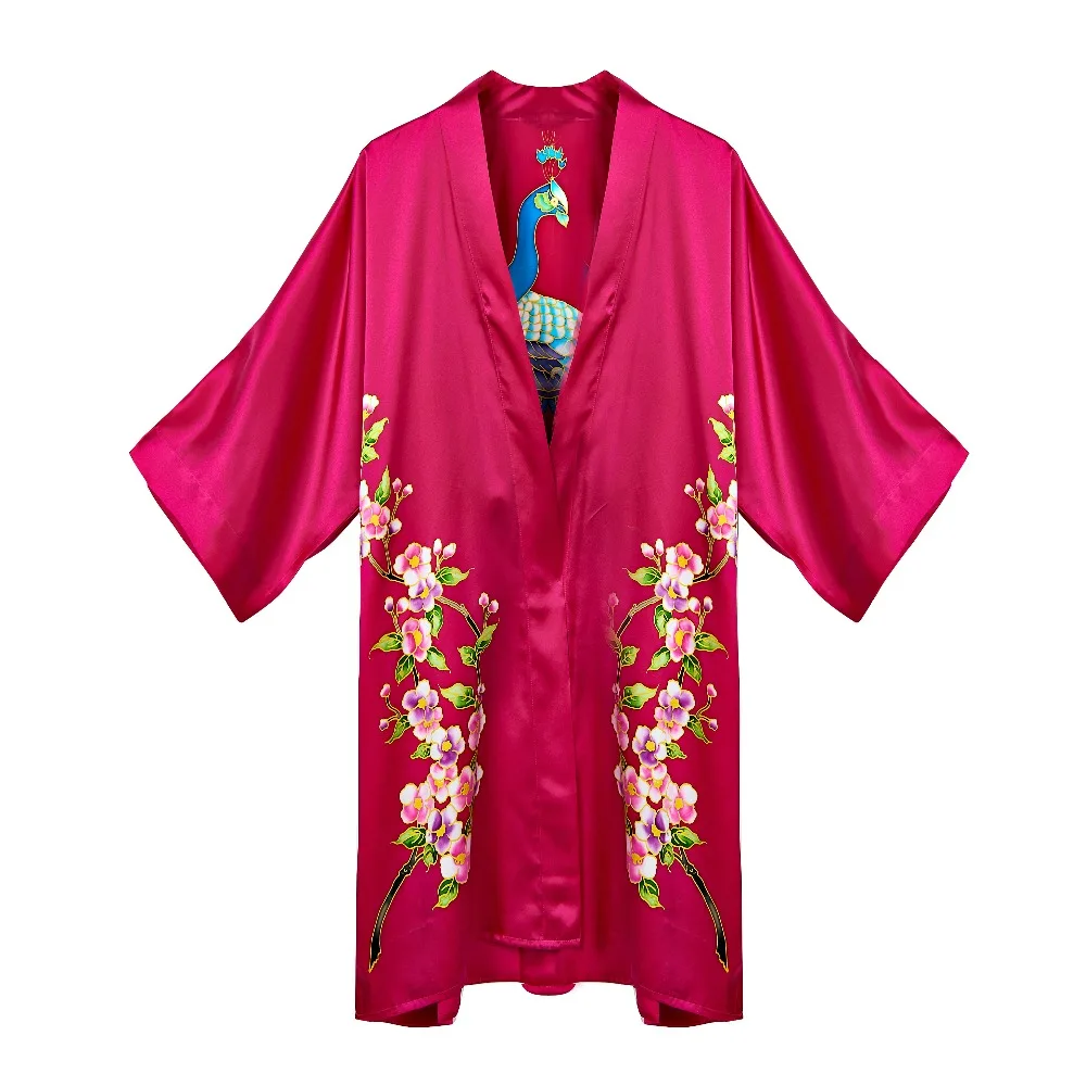 Шелковое атласное платье натуральный шелк тутового шелкопряда женские платья домашнее платье ручной работы платье для рисования розовый цветочный узор