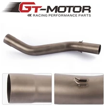 GT Motor – Motorcycle Exhaust Middle Pipe Round Muffler for Kawasaki ZX6R ZX-6R 2009-2014 Slip-On