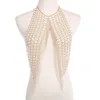 Sexy luxurious imitation pearl hollow body chain necklace bra chain beads bikini metal pearl tassel body chain ► Photo 2/6