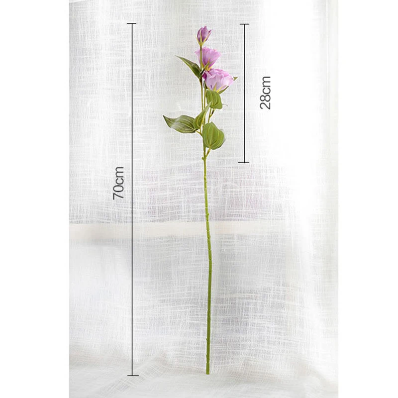 3 головки Европейская искусственная Цветочная подделка Eustoma Gradiflorus Lisianthus Рождество Свадьба Праздник декор дома