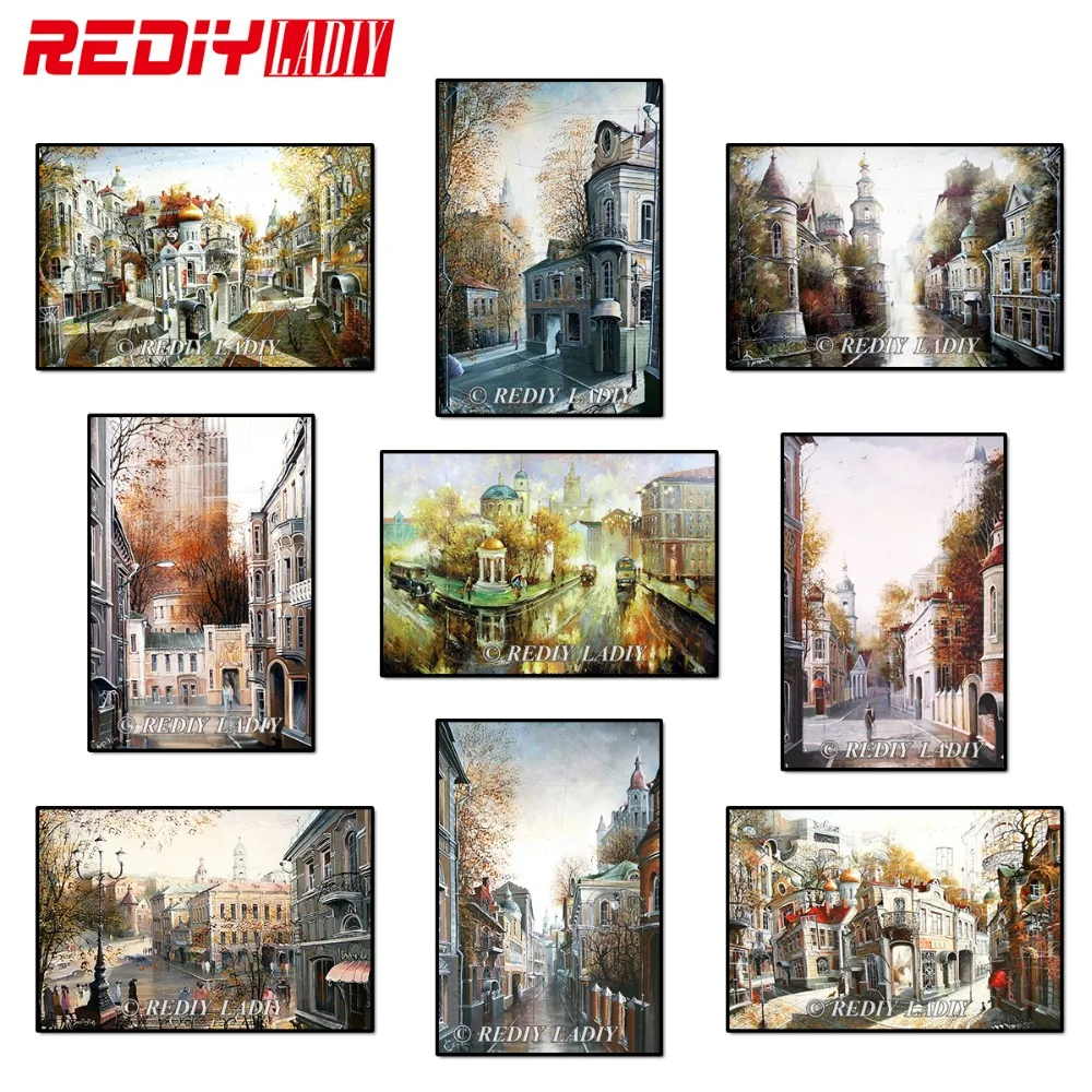 

REDIY LADIY Diamond Embroidery Great City Diamond Painting Cross Stitch Square Rhinestones Landscape Mosaic Painting Needlework