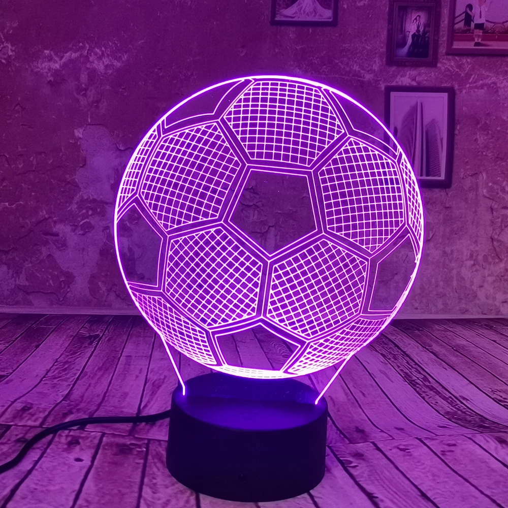 

Dropship New Boy Toys Light Football 3D Night Light 7 Colors Change Touch Remote Baby Kids Sleep Lamp Xmas Birthday Gifts