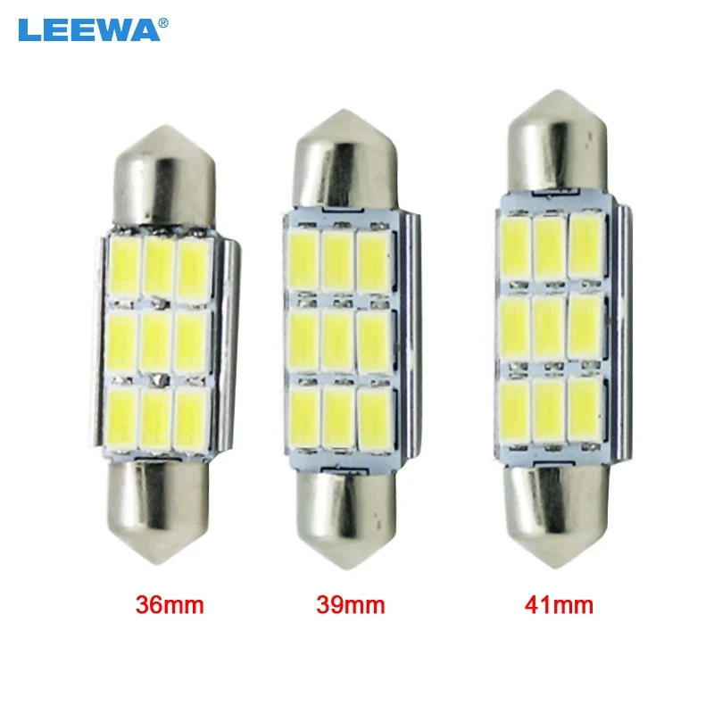 LEEWA 200 шт. 12VDC автомобильный белый 36 мм/39 мм/41 мм 3 ватт 240lm 6SMD 5630 LED гирлянда купол