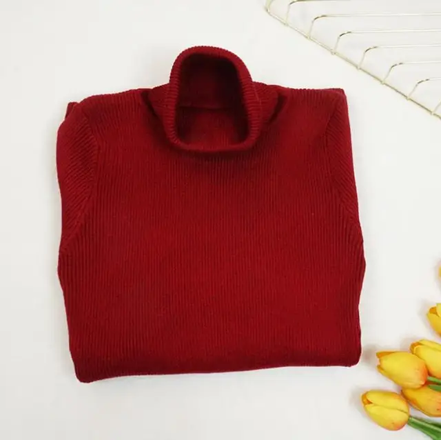 Knitted Long Sleeve Turtleneck Sweater 4