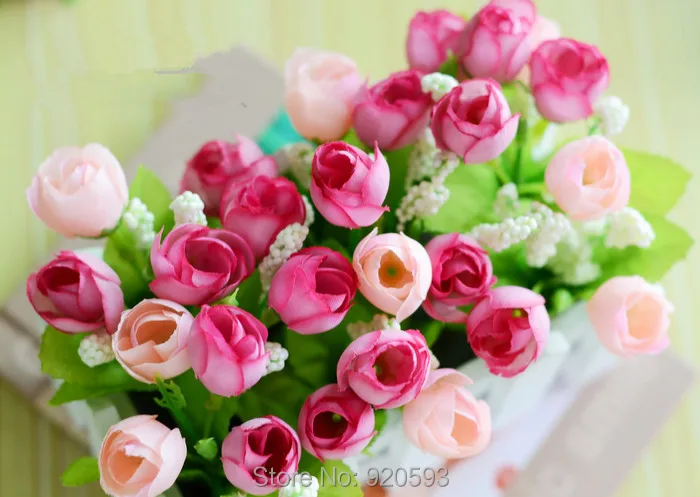 1 набор деревянная ваза в виде забора+ Цветы Роза и ромашка искусственный цветок набор шелковые цветы для дома украшение подарок на день рождения