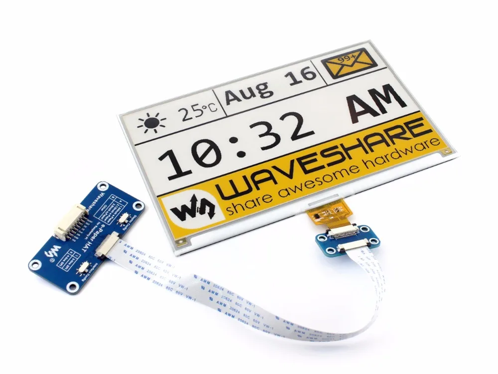 Billig 7,5 zoll e Papier HUT (C) 640x384 E ink Display Modul Drei farbe SPI interface kompatibel mit Raspberry Pi 3B 3B + null Null W