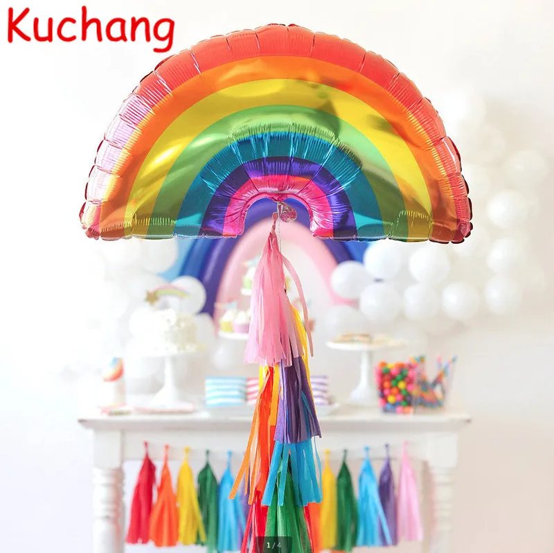 

5pcs/lot 93*60CM Rainbow Foil Balloons Birthday Party Rainbow Helium Balloon Decor Children's Gifts Toys Supplies Globo