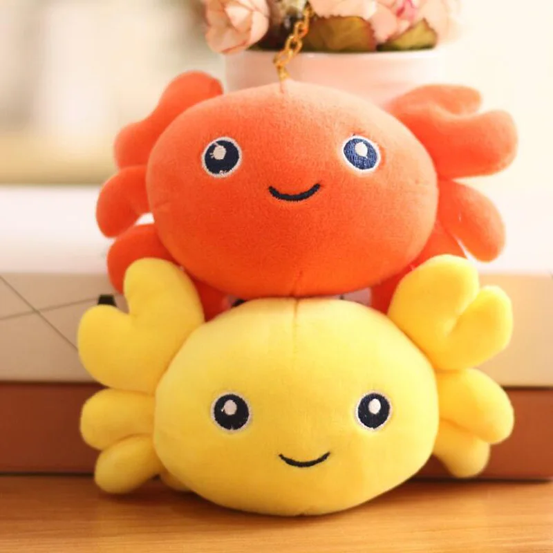 

Cartoon Creative Crab Pendant Cute Crab Marine Life Animal Soft Filled Smile Doll Keychain Bag Pendant Child Child Gift