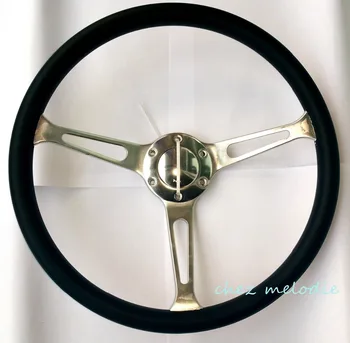 

PU Polyurethane Foam 15'' 38cm universal vintage classic PU rim racing car bus steering wheel with horn button
