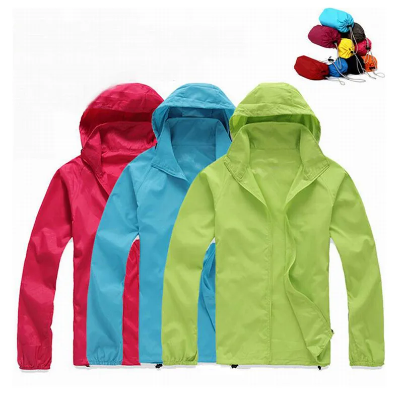 

Men Women Quick Dry Skin Hiking Jackets Waterproof Anti-UV Coats Outdoor Sports Brand compress Cloth Camping Male Female Jacket
