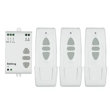 

AC 220V Motor Wireless Remote Control Switch UP Down Stop Tubular Motor Controller Forward Reverse Latched + 3X Transmitters