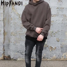 New Streetwear Pullovers Drake Kanye West Plain Fleece Oversized Hoodie Kpop Clothes Tracksuit Hoodies Men Hip Hop