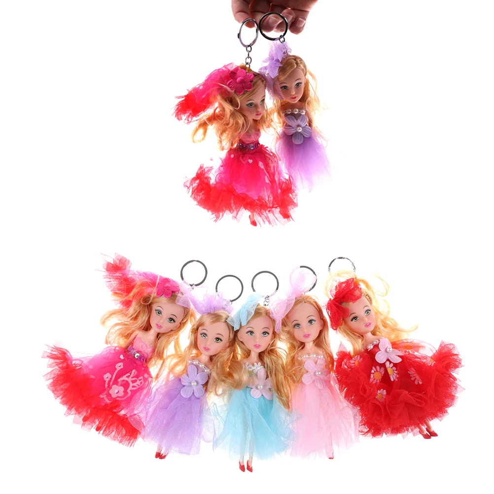 1PCS new Fashion Girls Doll Keychain Bride Princess Dolls Keyring