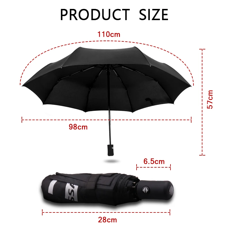 Высококачественный зонт от солнца и дождя 3 складной, автомат-Зонт Черный непроницаем для УФ-лучей ветрозащитный зонт для mazda 2 3 mazda 6 CX-5 cx5 cx-7cx-9