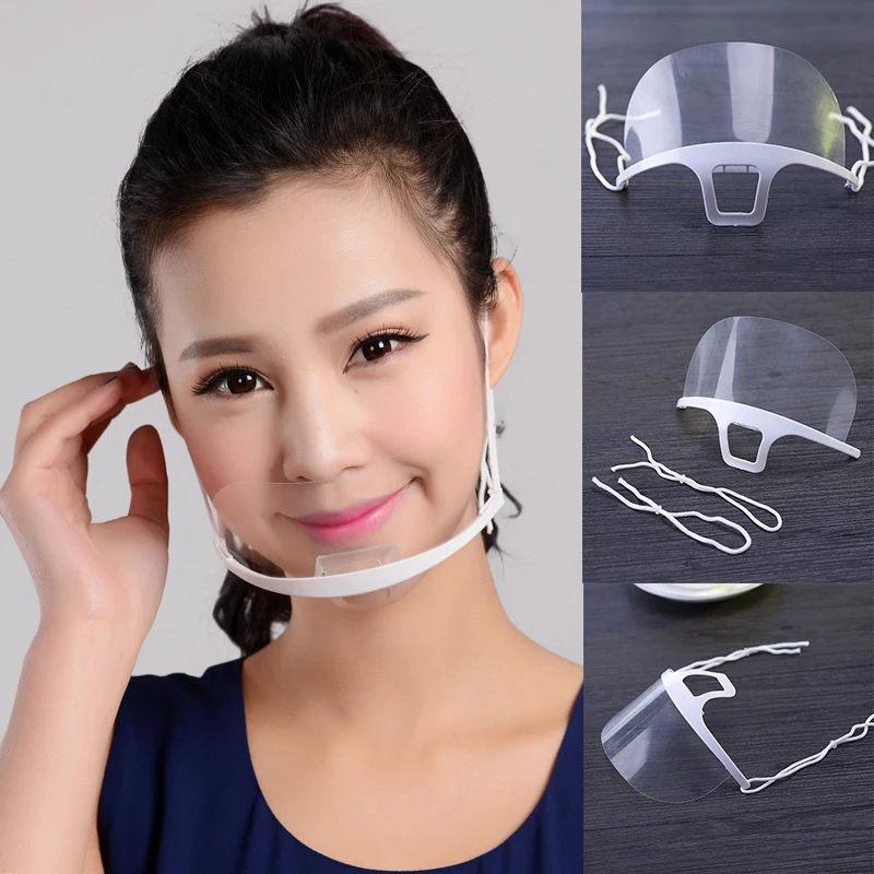 

1 PC Transparent Catering Mask Plastic Health Care Hygienic Anti Fog Shield Mouth Cover Masks