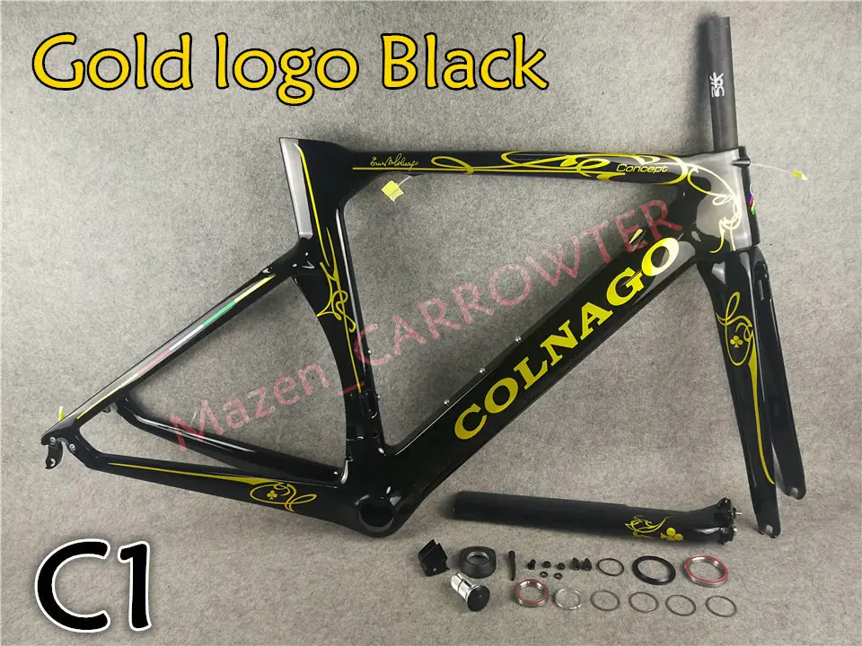 T1000 UD матовый золотой логотип зеленый CARROWTER Colnago концепция карбоновая дорожная рама велосипедные рамы с BB68/BB30 XXS/XS/S/M/L/XL