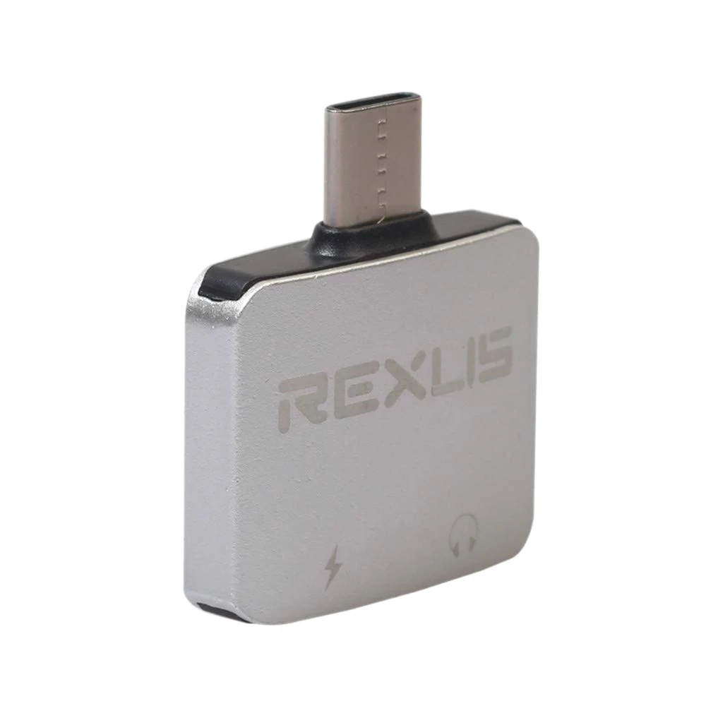 Silver Горячая AMS-REXLIS 2 в 1 Тип C/USB-C до 3,5 мм аудио разъем для наушников+ адаптер для зарядки, поддерживает музыку и зарядный кабель для двигателя - Цвет: Silver