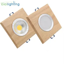 square solid wood led downlight, modern 3W 5W led recessed ceiling spotlights industrial office ceilling lamp home cabinet light
