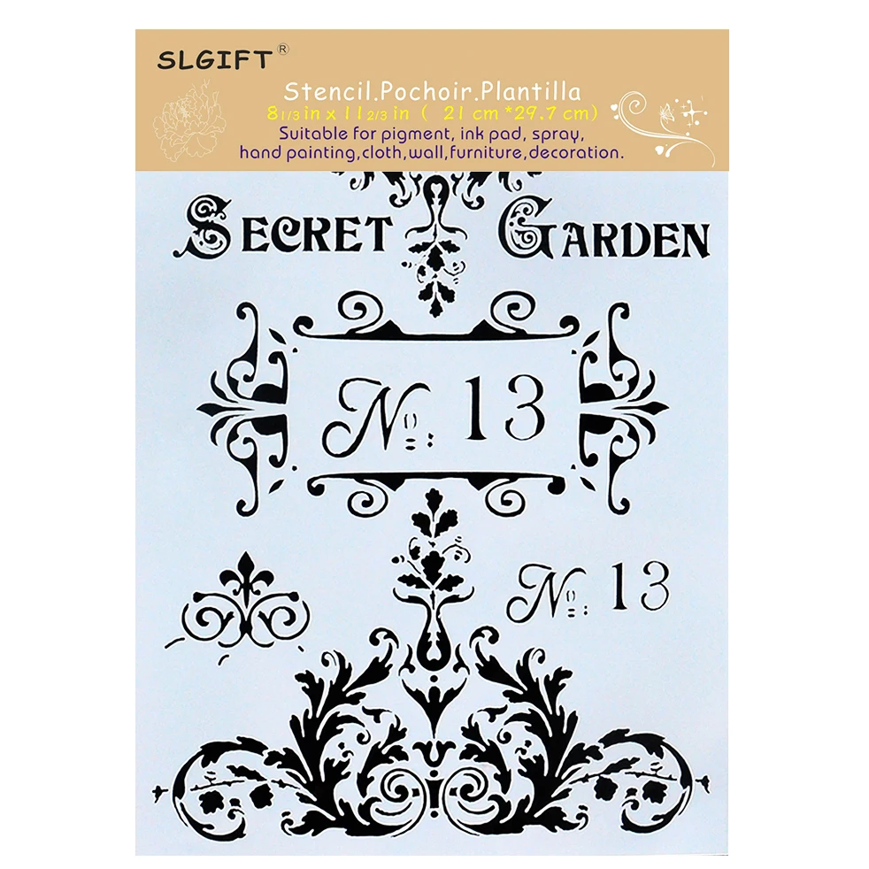 

A4 Stencils for Wall Painting DIY Scrapbooking Photo album Paper Card Making Craft Decorative Embossing Template