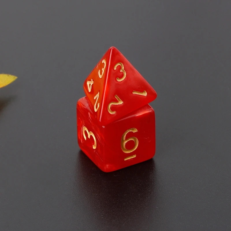 Многогранные кости золотые цифры для Дракона Pathfinder D20 D12 D10 % D8 D6 D4 7 шт. N10 Прямая