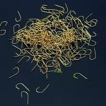 Infof 100 шт. углерода Сталь Рыбалка Крючки золото Крючки прочный PESCA джиг-головки Рыбалка Крючки Карп Рыбалка снасти 1#-6