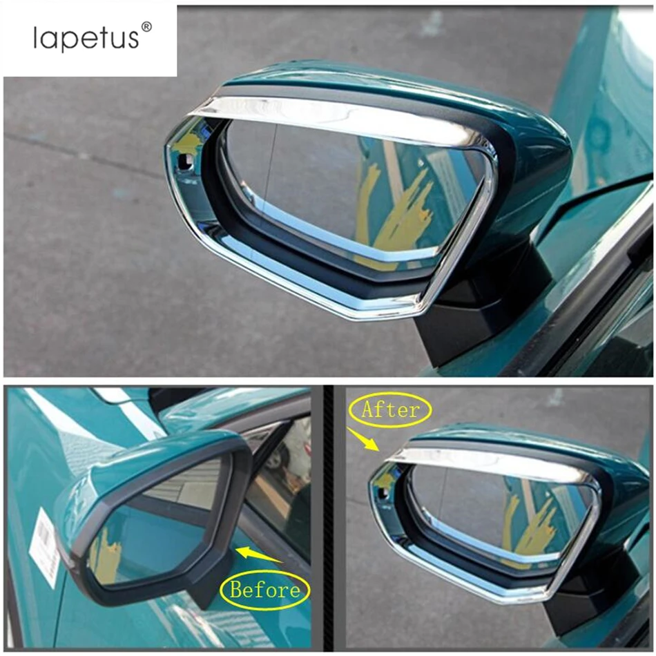 

Lapetus Accessories Fit For Audi Q2 2017 2018 2019 Rearview Mirror Rain Eyebrow Shade Rainproof Blades Molding Cover Kit Trim