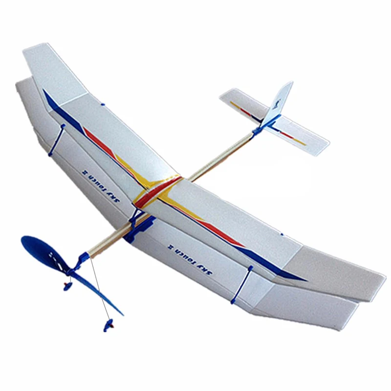 

Rubber Band Elastic Powered Flying Glider Plane Airplane Model DIY Toy For Kids