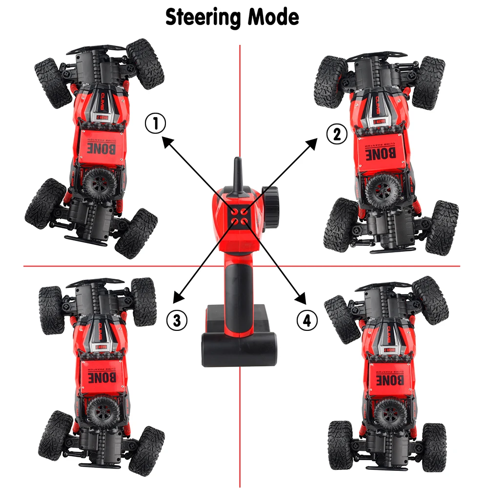 GizmoVine 2,4 г 4WD RC автомобиль двойные двигатели Bigfoot автомобиль дистанционного Управление игрушки 1/16 Водонепроницаемый RC Desert багги грузовик грязи велосипед для детей